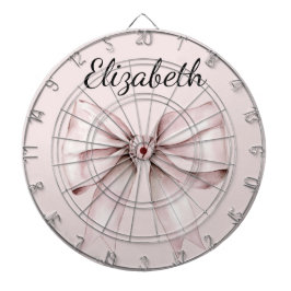 Cible De Fléchettes Coquette esthétique arc rose Nom personnalisé