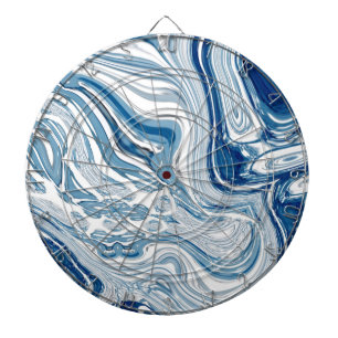 Cible De Fléchettes côte plage nautique vagues aquarelle bleu tourbill
