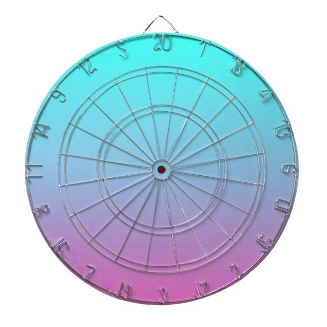 Cible De Fléchettes Couleurs de sirène dégradé rose pourpre aquombre (Devant)