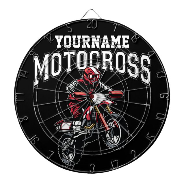 Cible De Fléchettes Course Motocross Dirt Bike Rider personnalisée  (Devant)