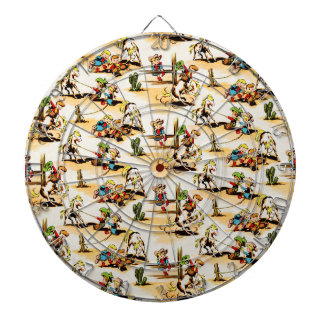 Cible De Fléchettes Cowboy vintage Country Kids Pony Cactus