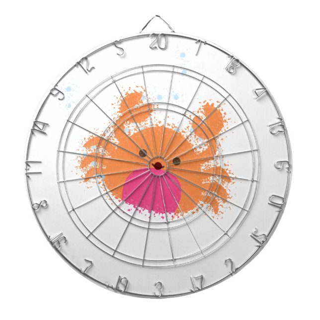Cible De Fléchettes Crabe caricaturale orange (Devant)