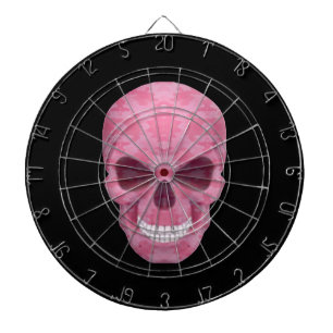 Cible de flechettes crâne de camouflage rose