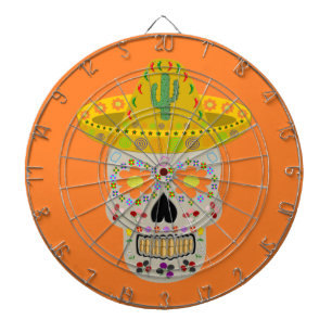 Cible De Fléchettes Crâne du Jour des Morts mexicain