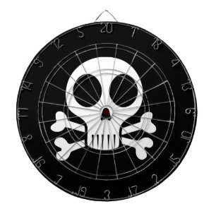 Cible De Fléchettes Crâne éffrayant sur un arrière - plan noir