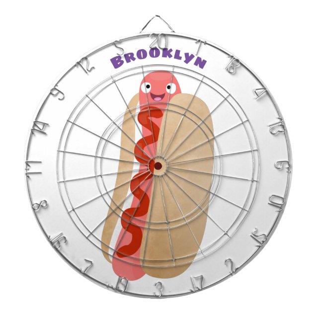 Cible De Fléchettes Curieux hot dog Weiner dessin animé (Devant)