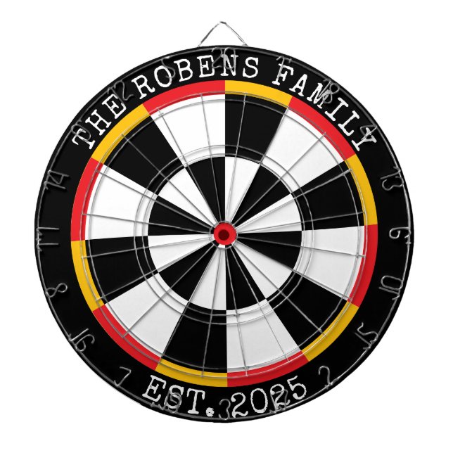 Cible De Fléchettes Custom Family Name Rustic Dartboard (Devant)