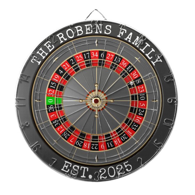 Cible De Fléchettes Custom Family Name Rustic Dartboard (Devant)