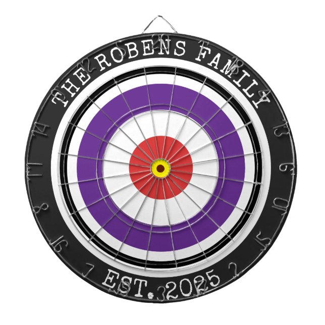Cible De Fléchettes Custom Family Name Rustic Dartboard (Devant)