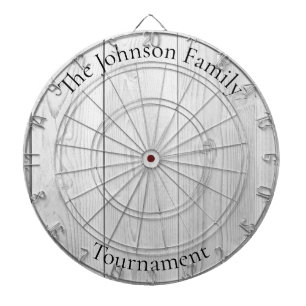 Cible De Fléchettes Custom Family Name Rustic Wood Look Dartboard