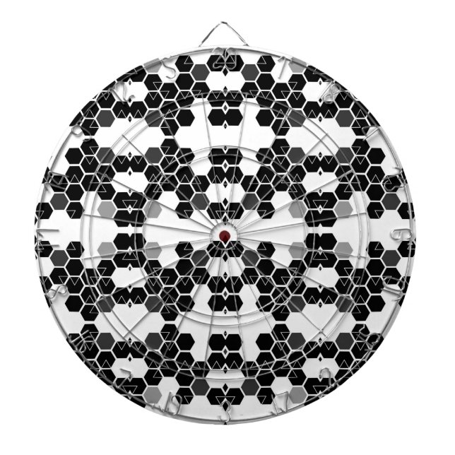 Cible De Fléchettes Cute black white hex data patterns (Devant)