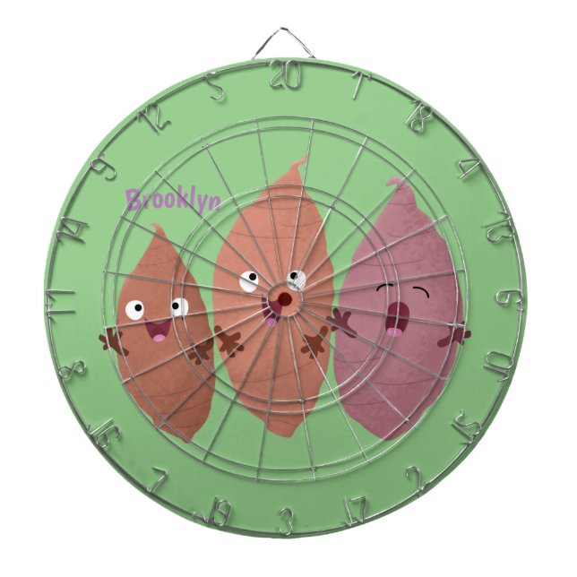 Cible De Fléchettes Cute chantant des patates douces caricaturales lég (Devant)