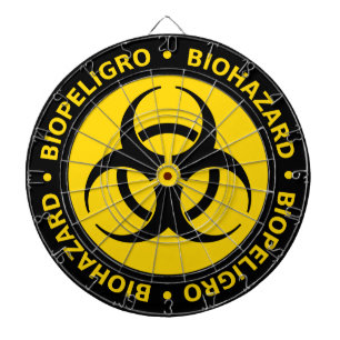 Cible de flechettes d'alerte aux risques biotechno