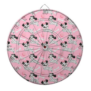 Cible De Fléchettes Dalmatiens Chiots Taches Noires Jouet Balle Rose B
