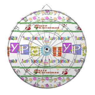 Cible De Fléchettes Dartboard Joyeux Noël Joyeux Anniversaire
