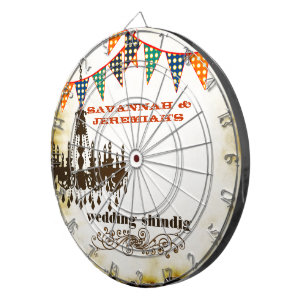 Cible de flechettes de Mariage de lustre rustique 