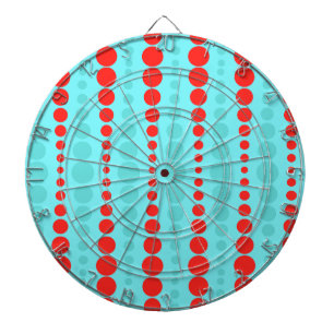 Cible de flechettes de points rouge et turquoise r