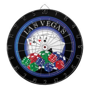 Cible de flechettes de poker bleu et noir