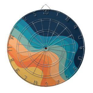 Cible De Fléchettes Décor de style rétro des vagues