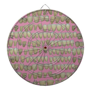 CIBLE DE FLÉCHETTES DENTISTE DENTISTES ORTHODONTIQUES BOUCHE DE DENTS 