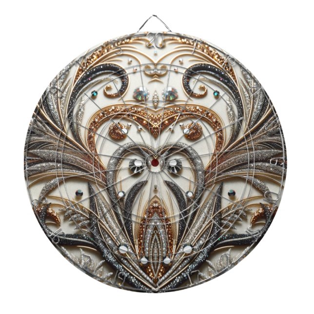 Cible De Fléchettes Design baroque glamour avec Parties scintillant et (Devant)