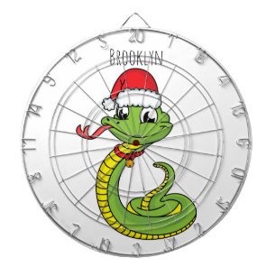 Cible De Fléchettes Dessin animé d'un serpent vert mignon avec un chap