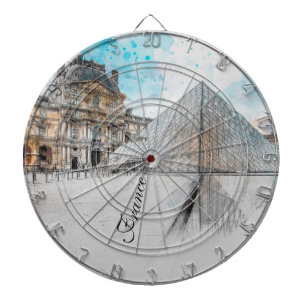 Cible De Fléchettes Dessin aquarelle du Louvre Paris, France
