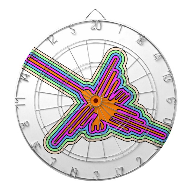 Cible De Fléchettes Dessin de Nazca Hummingbird Pérou (Devant)