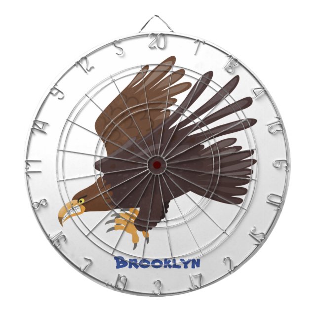 Cible De Fléchettes dessin humoristique d'aigle royal (Devant)