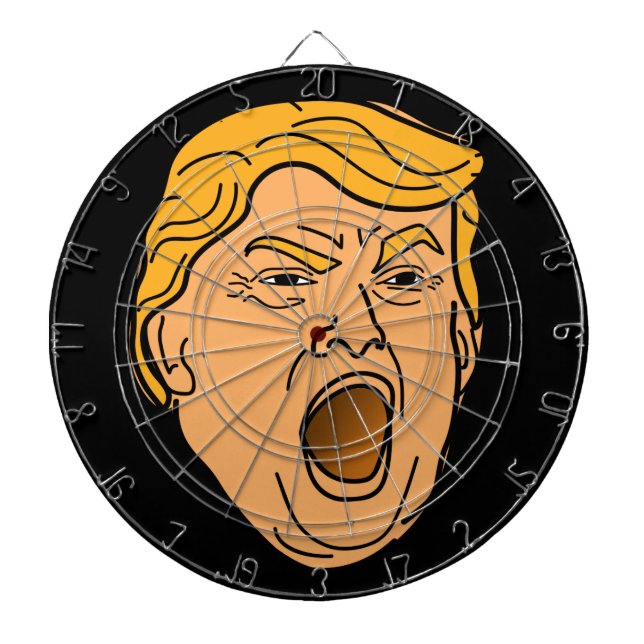 Cible De Fléchettes Donald Trump fâché de hurlement drôle font face (Devant)