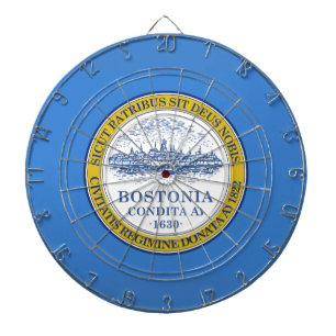 Cible De Fléchettes Drapeau de Boston, Massachusetts Dartboard With Da