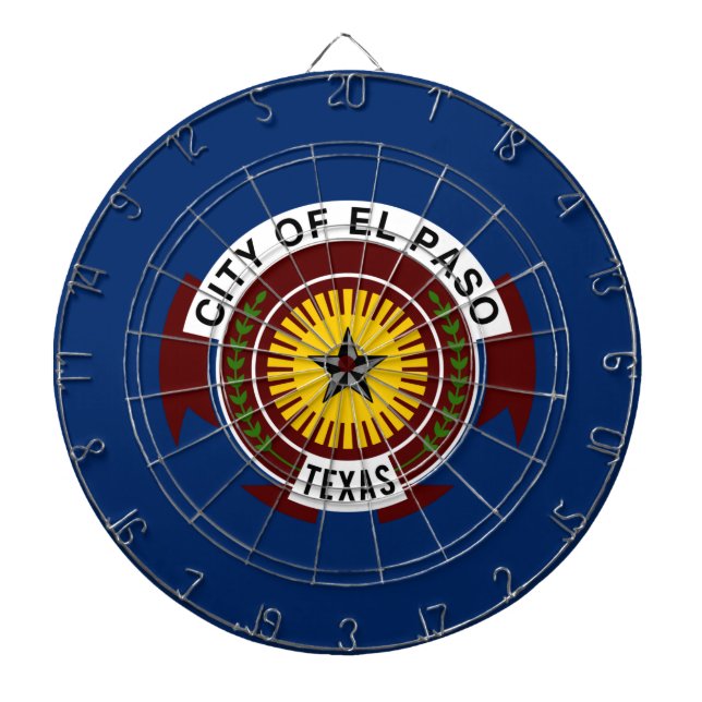 Cible De Fléchettes Drapeau de la ville d'El Paso (Texas) (Devant)