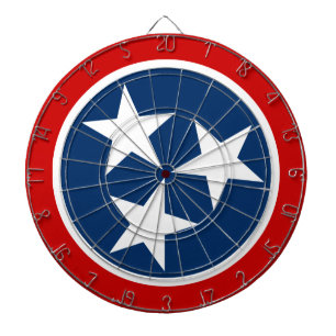 Cible De Fléchettes Drapeau d'État du Tennessee Blue White Stars