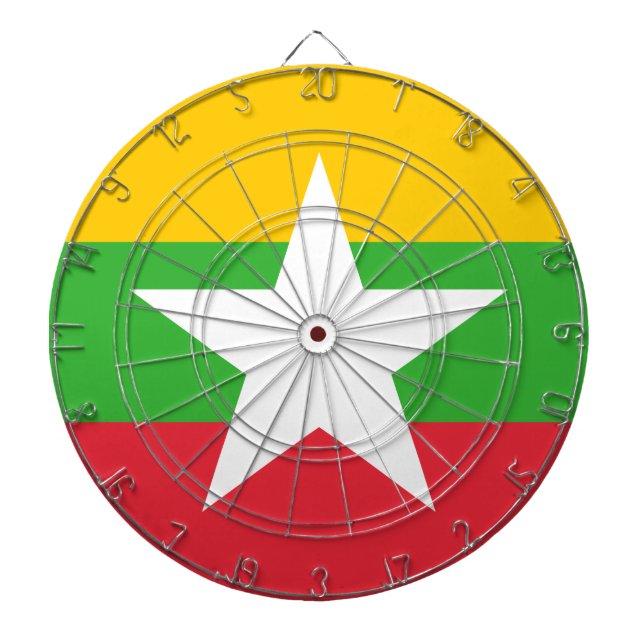 Cible De Fléchettes Drapeau du Myanmar (Birmanie) (Devant)