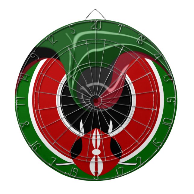 Cible De Fléchettes Drapeau Fluid Kenyan : Un design moderne (Devant)