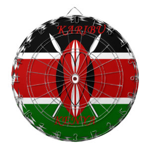 Cible De Fléchettes Drapeau national de la République du Kenya Noir ro
