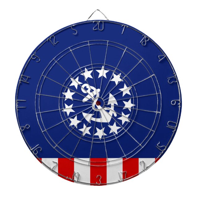 Cible De Fléchettes Drapeau nautical américain du yacht (Devant)