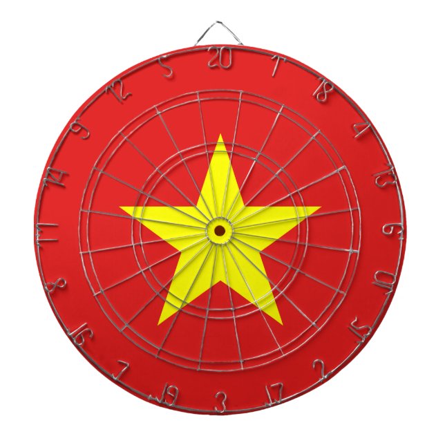 Cible De Fléchettes Drapeau Vietnam Jaune Star Dartboard (Devant)