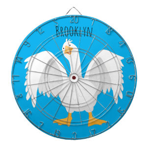 Cible De Fléchettes Drôle curieuse dessin animé d'oie domestique