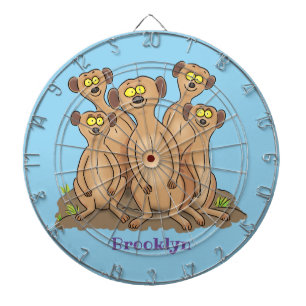 Cible De Fléchettes Drôle dessin de la famille meerkat
