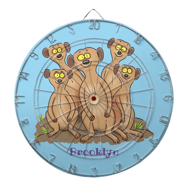 Cible De Fléchettes Drôle dessin de la famille meerkat (Devant)