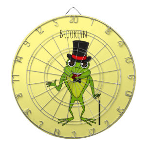 Cible De Fléchettes Drôle grenouille avec chapeau dessus dessin animé