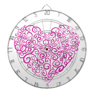 Cible De Fléchettes Écriture spirale coeur rose pour la Saint Valentin
