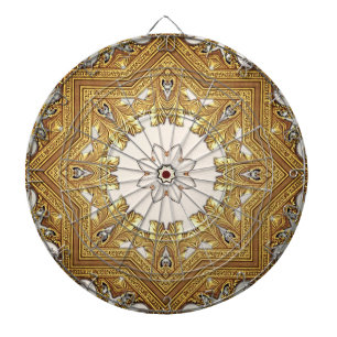 Cible De Fléchettes Elégant or décoratif floral Dartboard