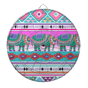 Cible De Fléchettes Eléphant avec Motif aztèque