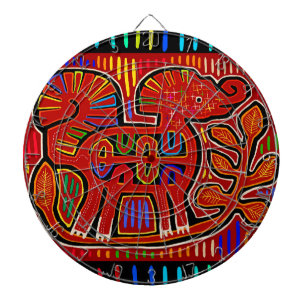 Cible De Fléchettes Éléphanteau indien Kuna - Art populaire Mola