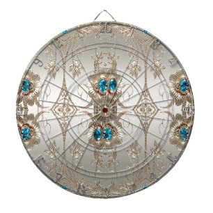 Cible De Fléchettes Embellister Gold Blue Stones Dartboard
