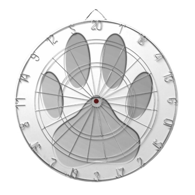 Cible De Fléchettes Empreinte de patte de chien à l'air métallique (Devant)