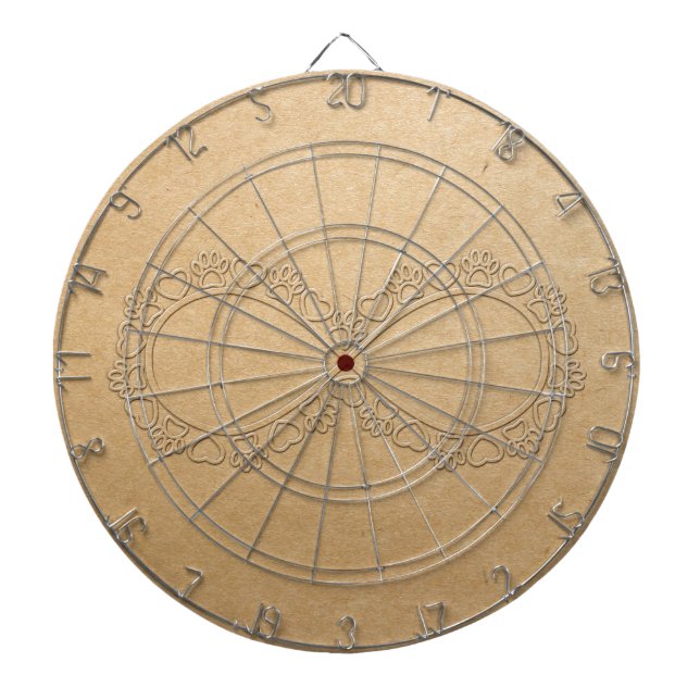 Cible De Fléchettes Empreinte de patte de chien d'amour infini (Devant)