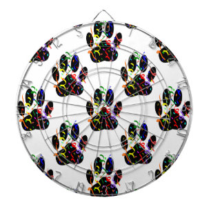 Cible De Fléchettes Empreintes de pattes Confetti Et Motif Party Strea
